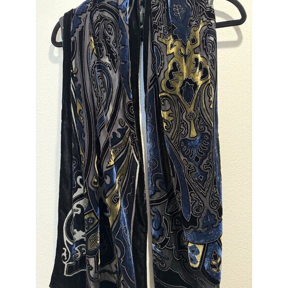 Avenue Scarf Sheer Burnout Velvet Silk Blend Goth Fairy Boho Festival 90s Look - Picture 2 of 12